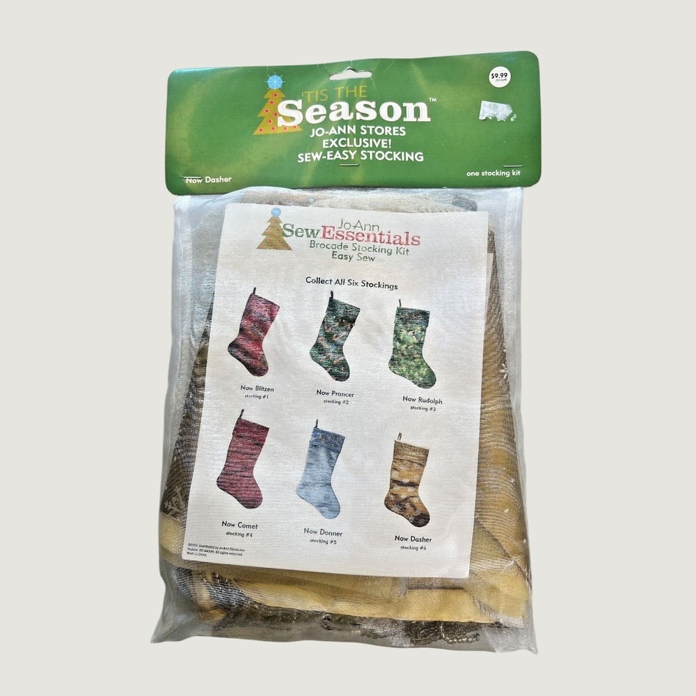 Jo-Ann Stocking Kit Unisex OS Gold Now Dasher Brocade Sew Essentials DIY Holiday